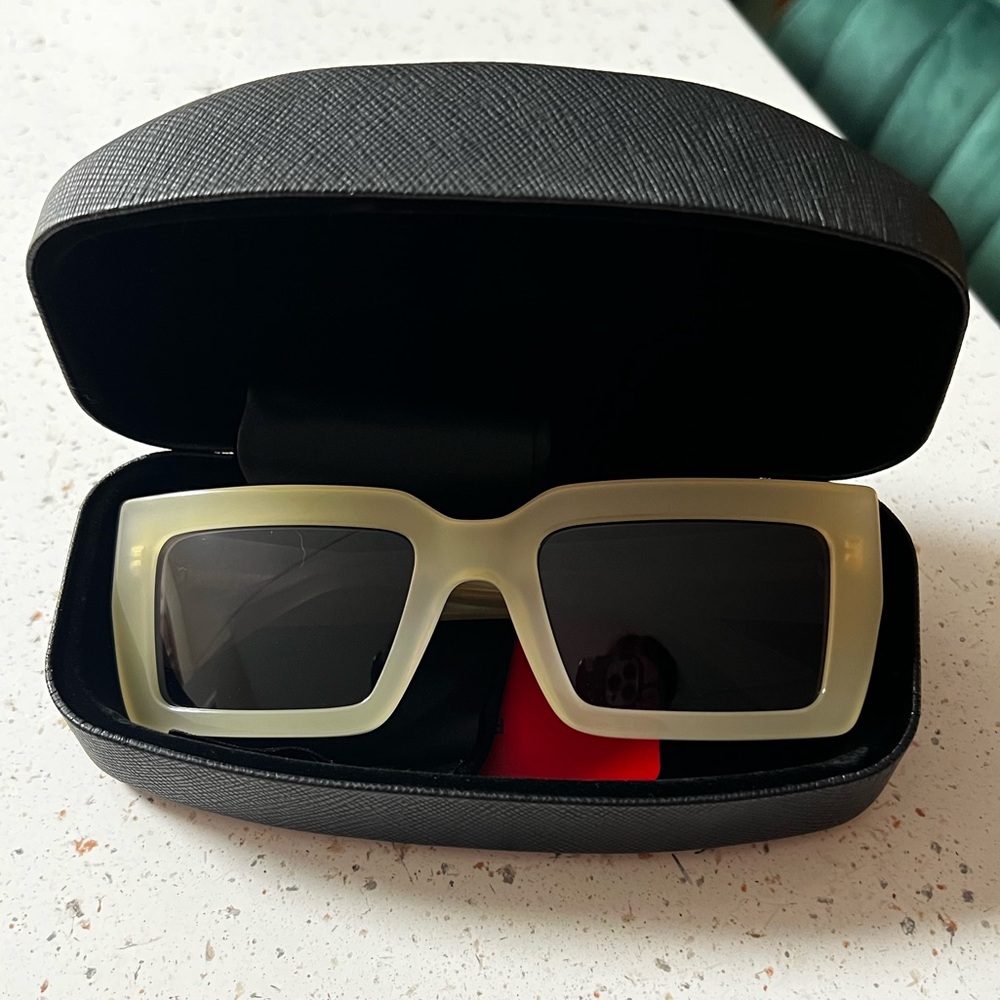 Salvatore Ferragamo Ivory Rectangular Sunglasses - image 2